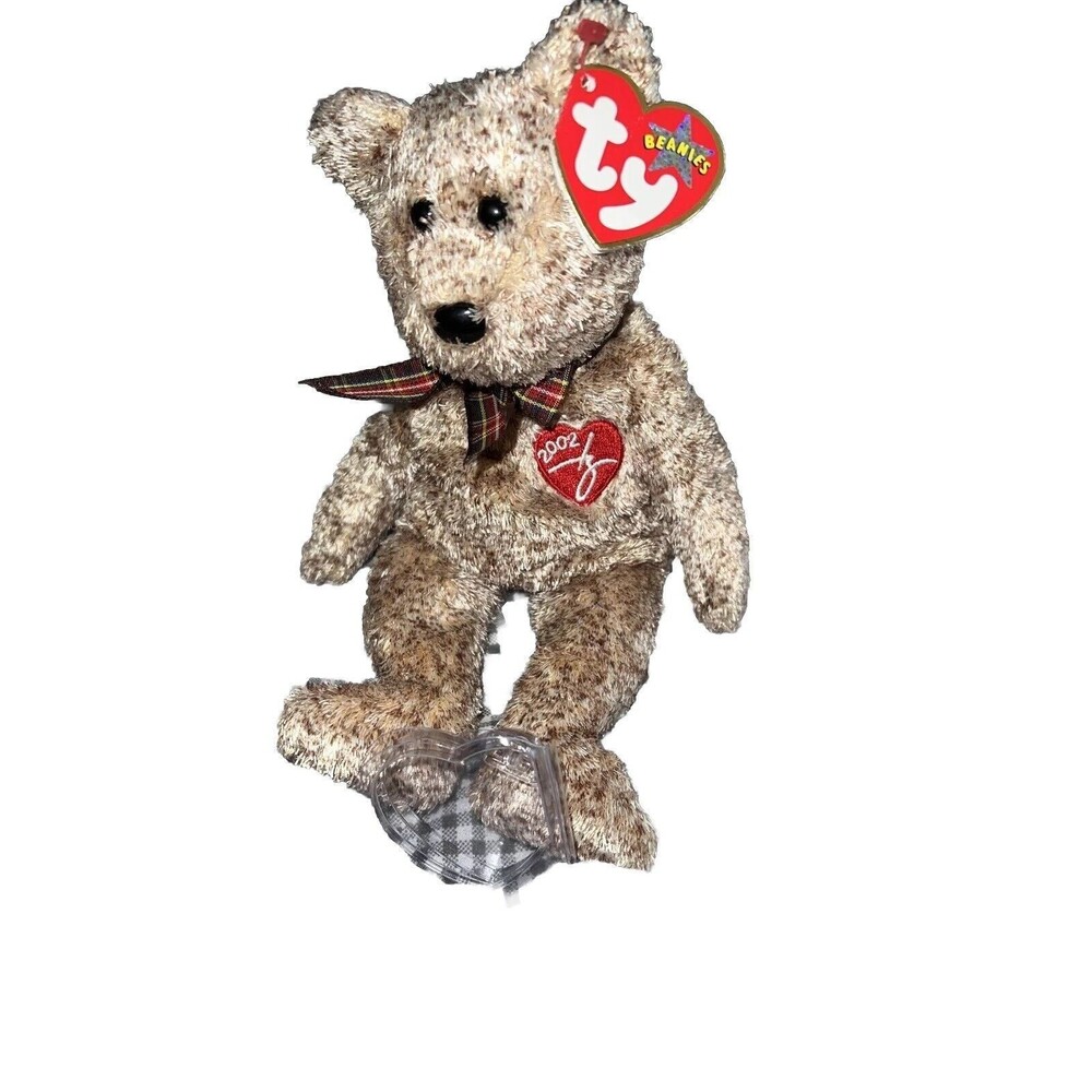 TY Beanie Baby - 2002 SIGNATURE BEAR - Retired (RARE w TAG ERROR)